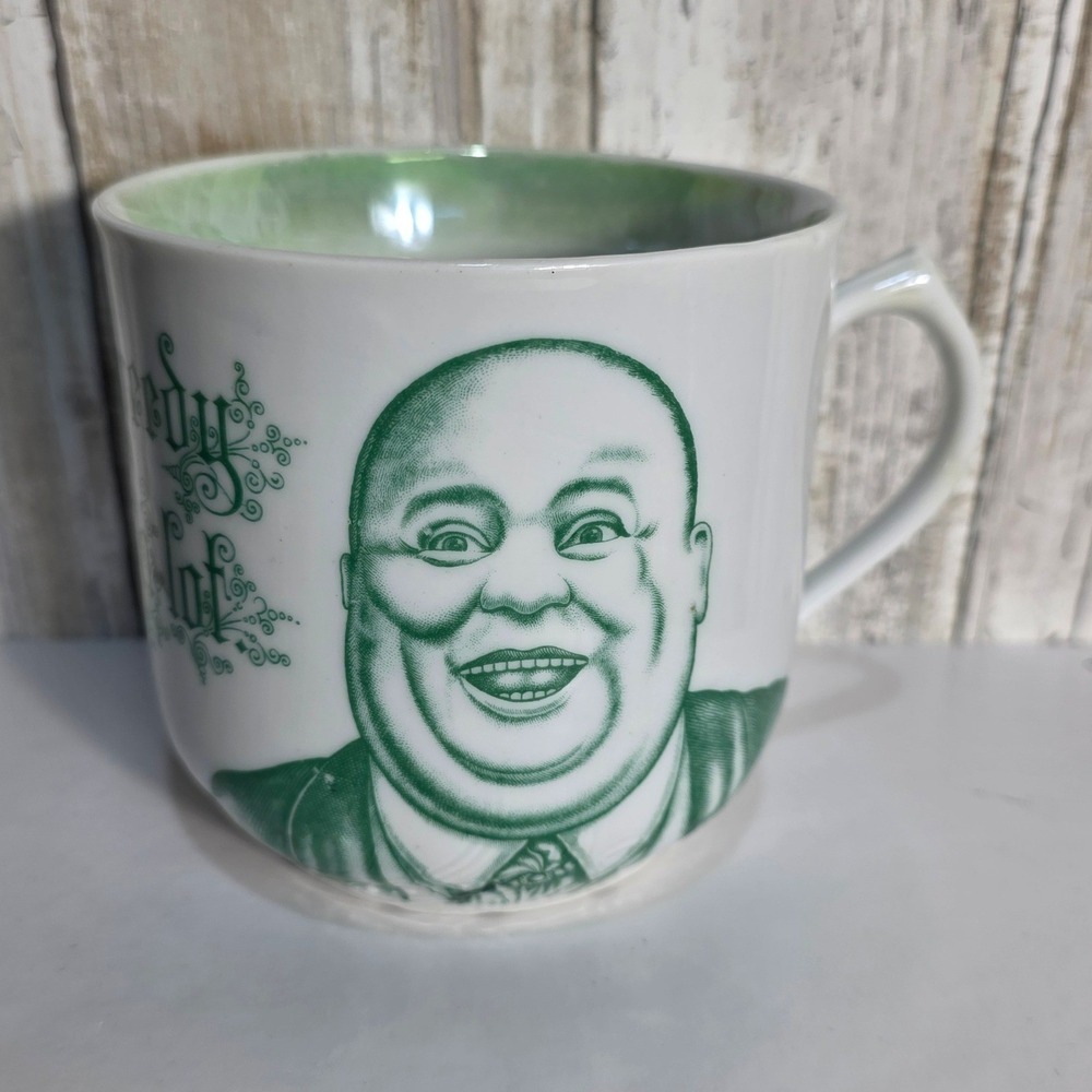 Leuchtenburg Germany Antique Porcelain Mug I Am Not Greedy But I Like ALot Green